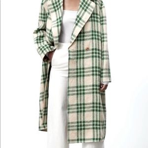 NWOT Zara limited Edition Plaid Coat Green